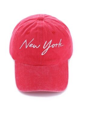 Zenana WASHED EMBROIDERED CITY CAPS HATS